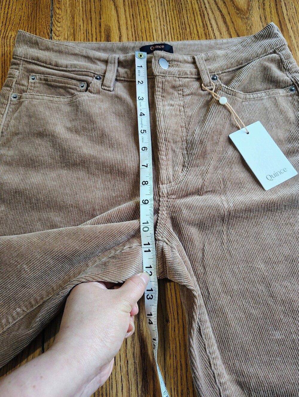 NWT Quince Organic Cotton Women's Straight-Leg Corduroy Pant Warm Brown sz 10. - Picture 15 of 16